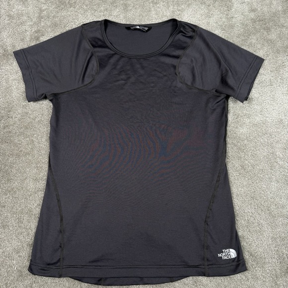 North Face‎ Shirt Womens Medium Short Sleeve Lightweight Crew Neck Gray Flashdry - Picture 1 of 10